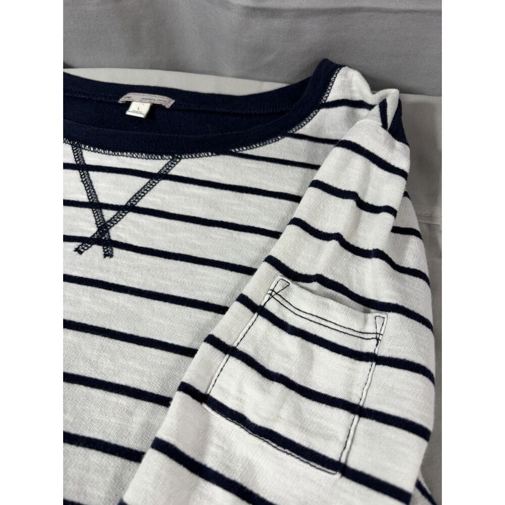 Gap White With Blue Stripes, Pullover Size Large - Picture 6 of 7